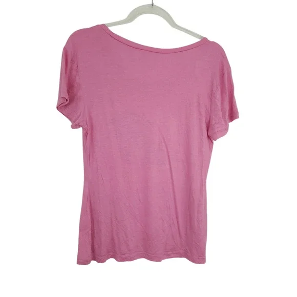 Women Simply Southern Pink V Neck Ruff Day Pajama Top Medium Women Pajama Shirt - Picture 2 of 3